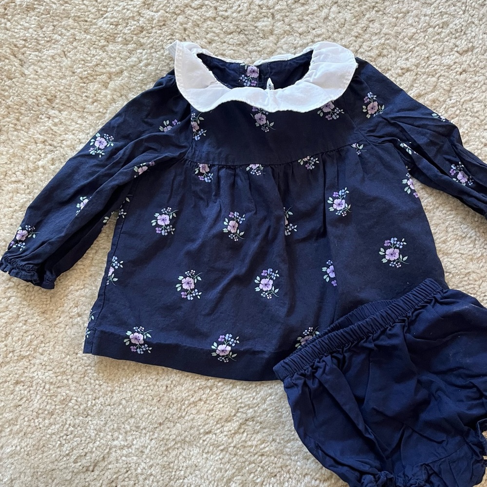 💛 Janie and Jack navy dress set 12-18m